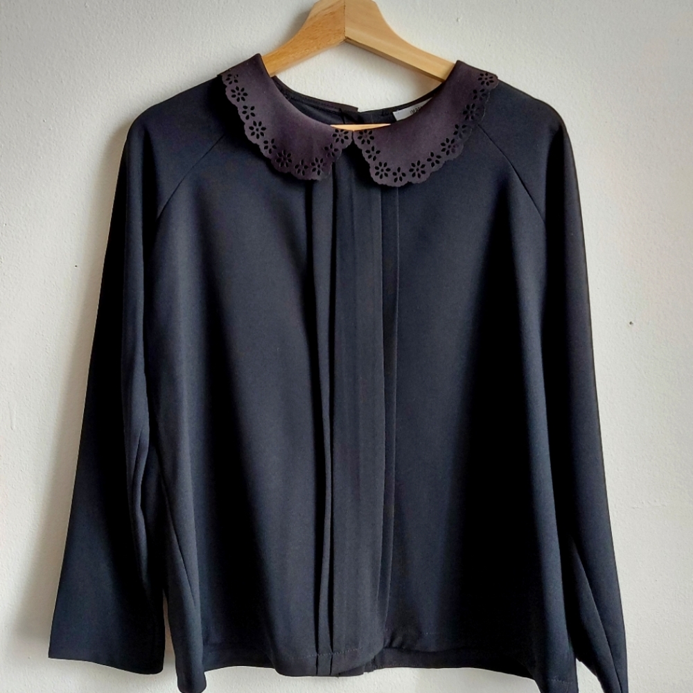 🦇 Goth style 🦇 Black baby doll collared blouse